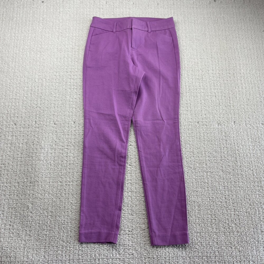 Old Navy Pixie Ankle Chino Pants Purple / Pink Sz 0 Stretch Business Preppy